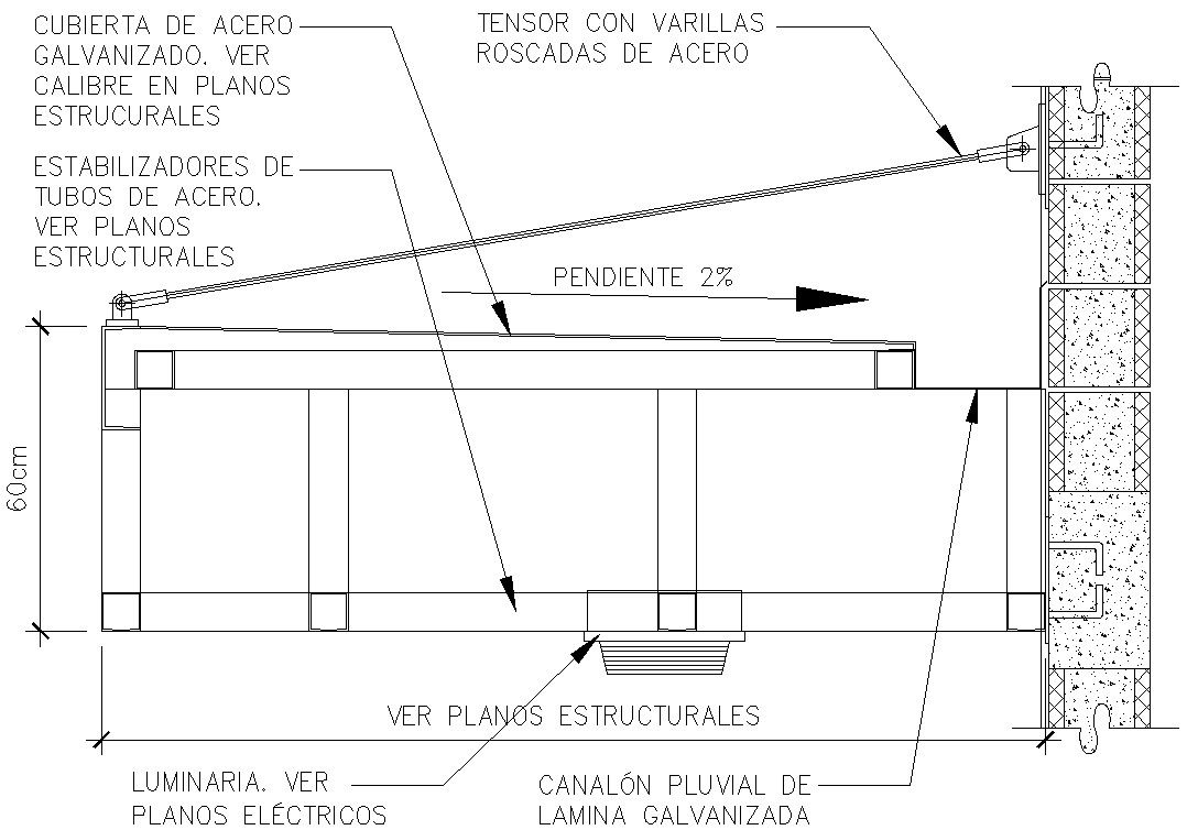 The AutoCAD Drawing file of the canopy section details. Download the AutoCAD DWG file.