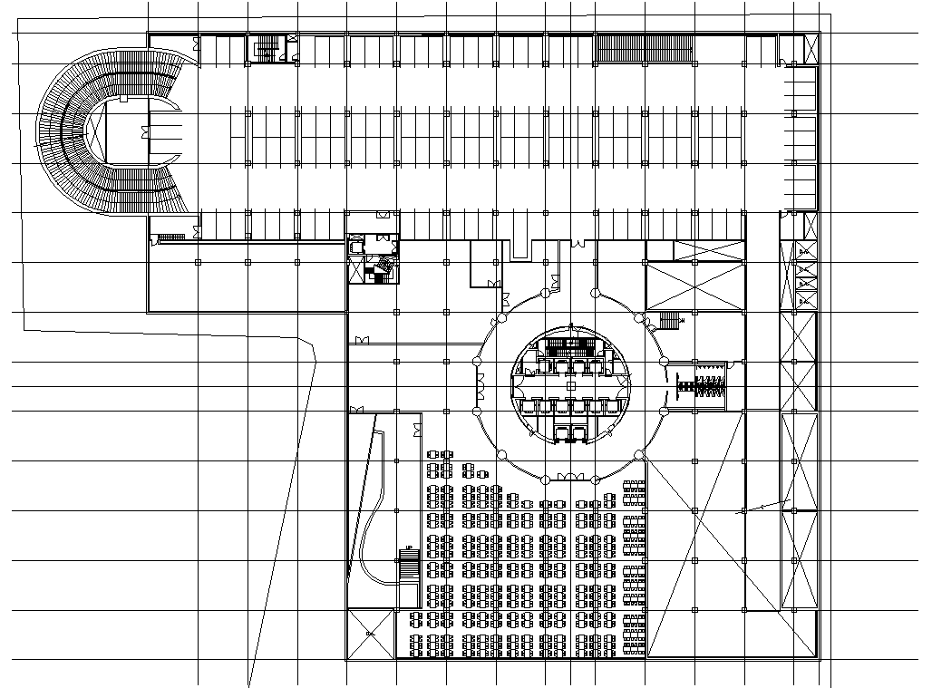 Marriage Hall Floor Plan CAD Model with Furniture DWG File