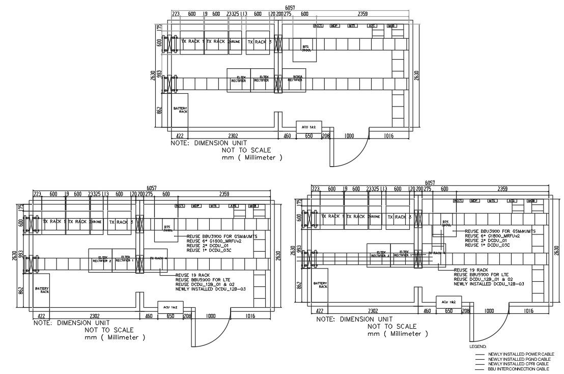 The Autocad drawing file gives the cable layout for Tower. Download the AutoCAD DWG