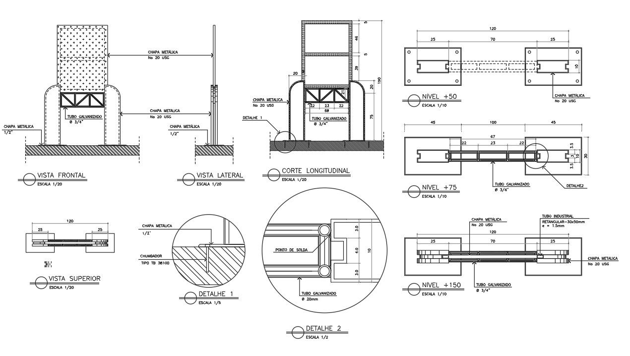 The CAD DWG Drawing of the totem detailed section drawing details is given. Download the AutoCAD 2D DWG file.