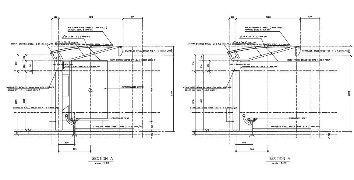 The CAD DWG drawing details of the steel window elevation and section details.Download the AutoCAD DWG file.