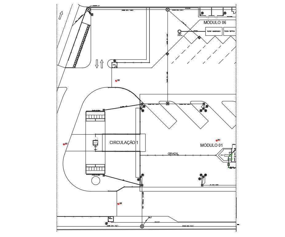 The CAD Drawing showing the details of the Bus terminal section details is given. Download the AutoCAD DWG file.
