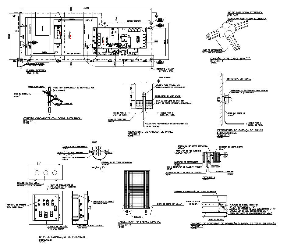 Electrical Panel and Cable Connection AutoCAD 2D Drawing