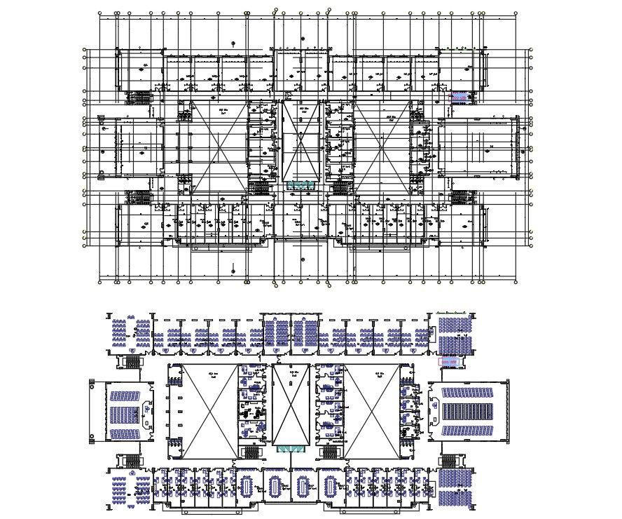 The DWG drawing of the college building floor plan and section details are available. Download the AutoCAD 2D DWG file.