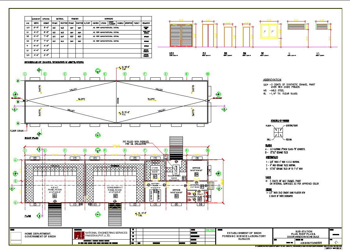 The Electric Sub-Station Plan Detain In Dwg File