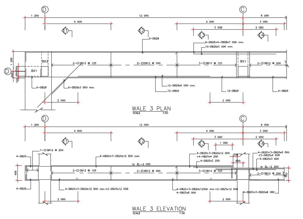 The Elevation and plan of the wale are given in this AutoCAD DWG 2D Drawing File. Download the AutoCAD DWG file now.