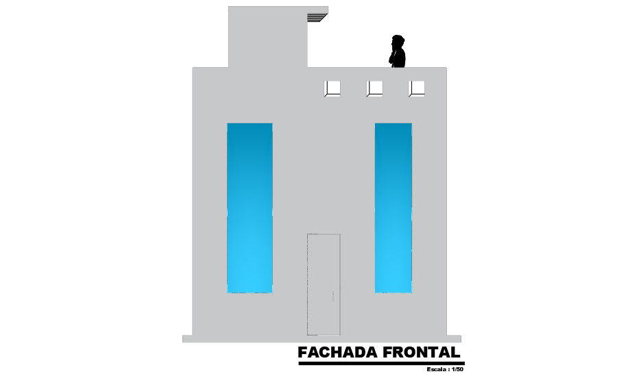 The Front Elevation Of The House Building AutoCAD File