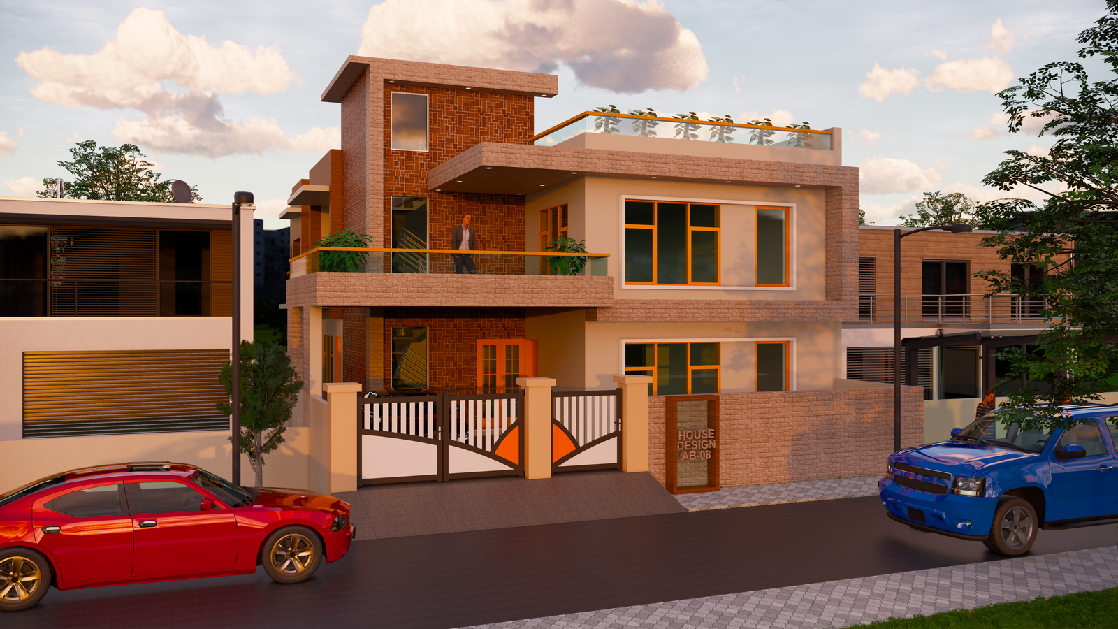 The House design 3d elevation Revit drawing file. Download this drawing Revit file on cadbull.com.