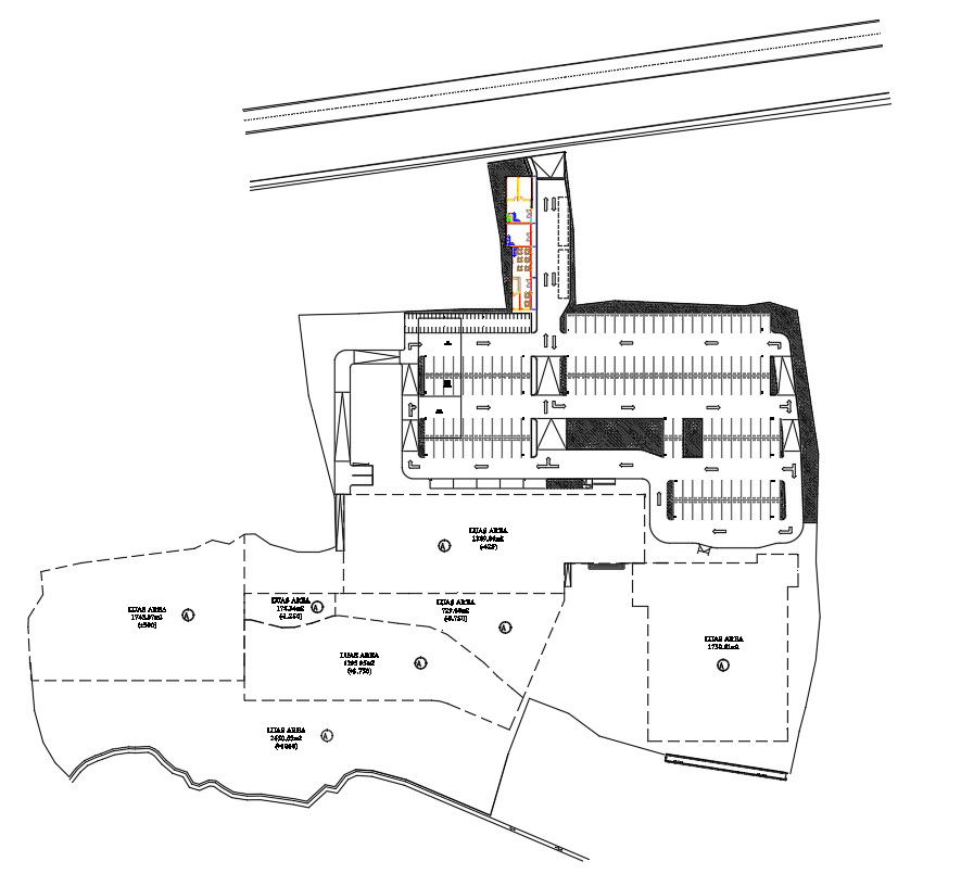 Resort Parking Layout Plan DWG for Interior Planning