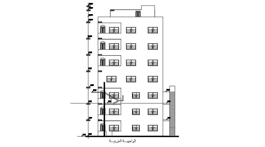 The Right Side Elevation View Of The Apartment Building