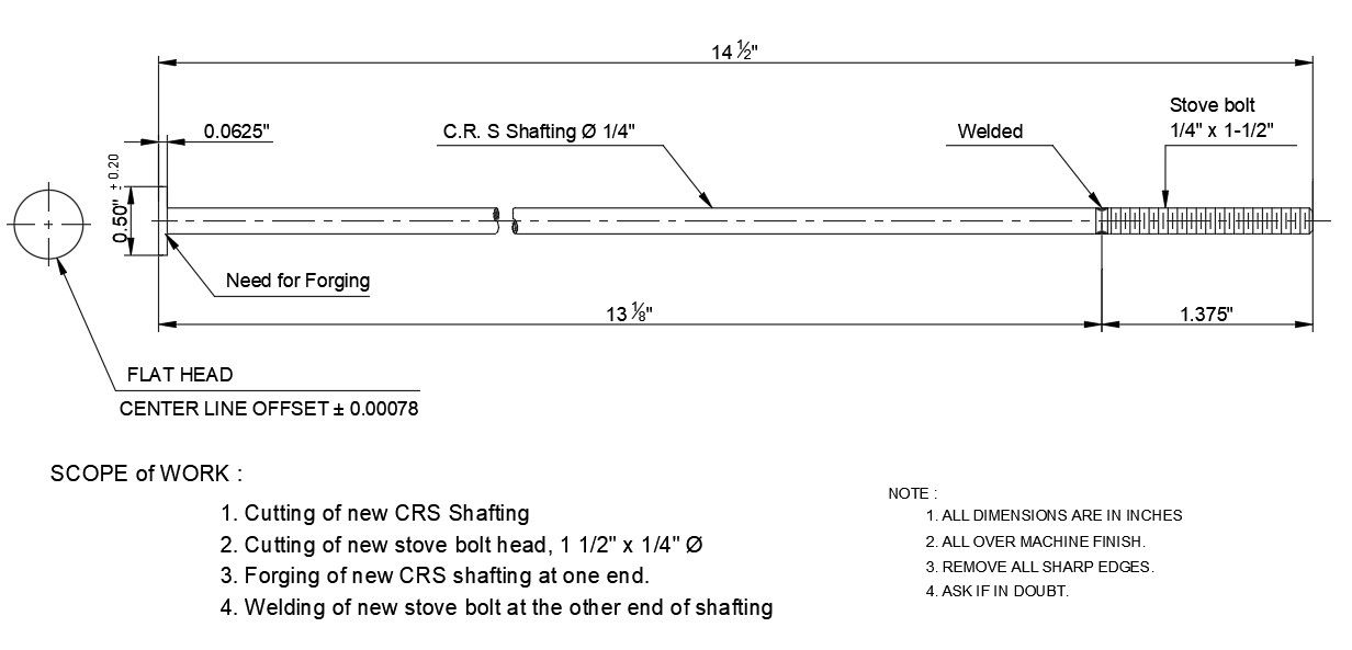 The Section detailed drawing of the tie rod is given in this CAD DWG file. Download the AutoCAD 2D DWG file.
