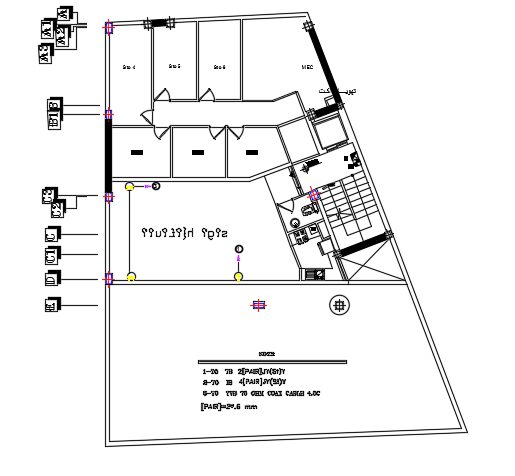 The Television & intercom system of the 14x14m architecture house basement floor plan