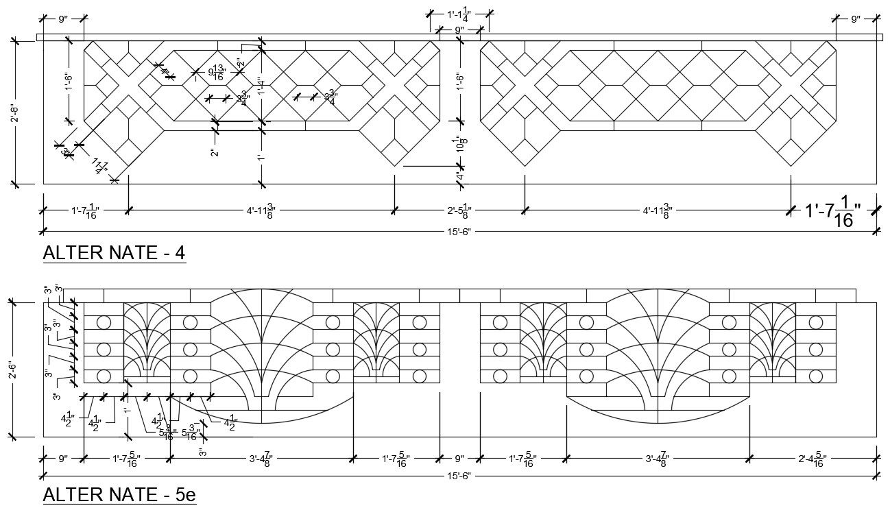 The Wall elevation detail drawing separated in this AutoCAD file. Download the Autocad file.