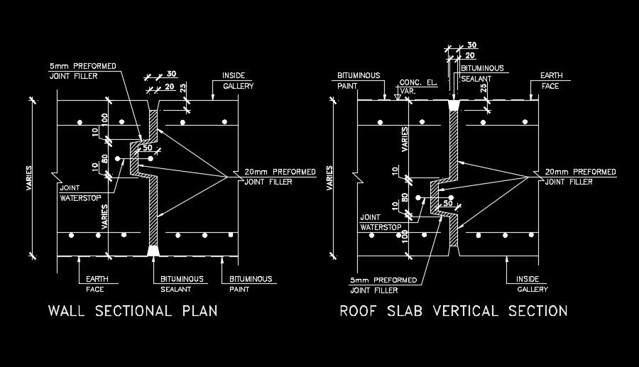 The Wall section plan is given in this AutoCAD drawing model