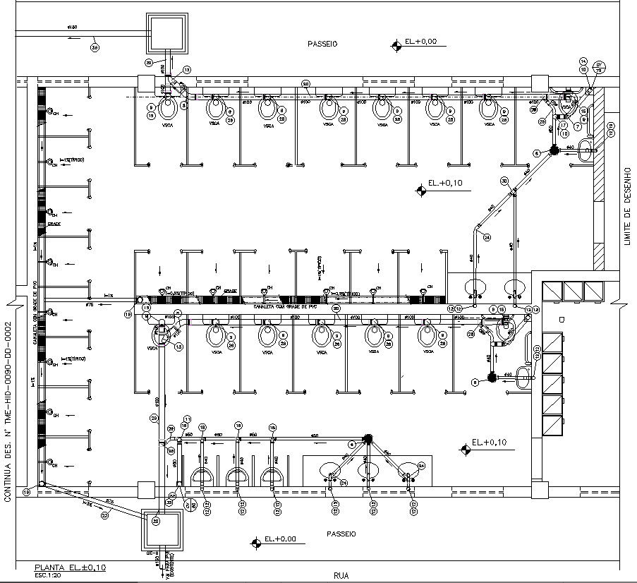 Kitchen Water Piping Layout in AutoCAD 2D DWG Format