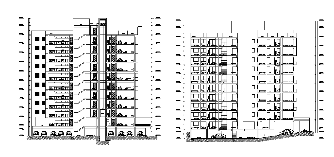 The apartment section detail the drawing prescribed in this AutoCAD file. Download the AutoCAD file.