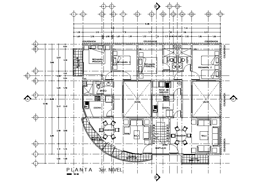 The architecture hotel floor plan drawing specified in this AutoCAD file. Download the AutoCAD file.