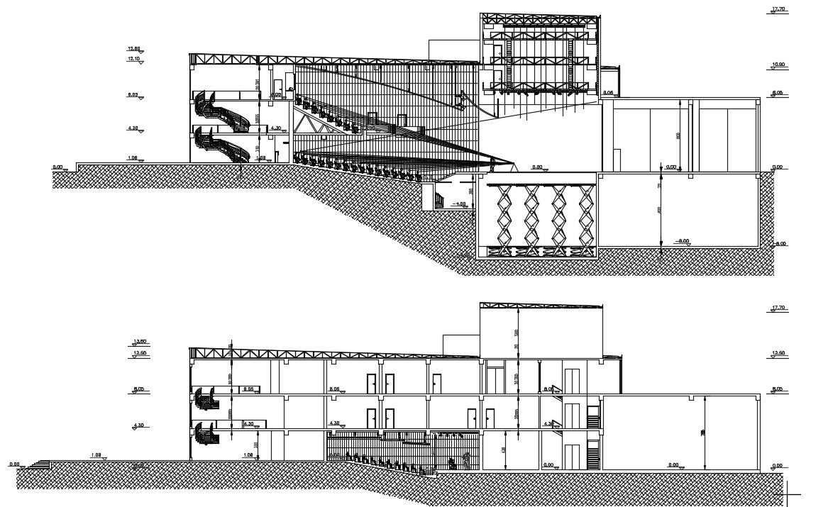 Theater Building Plan DWG File