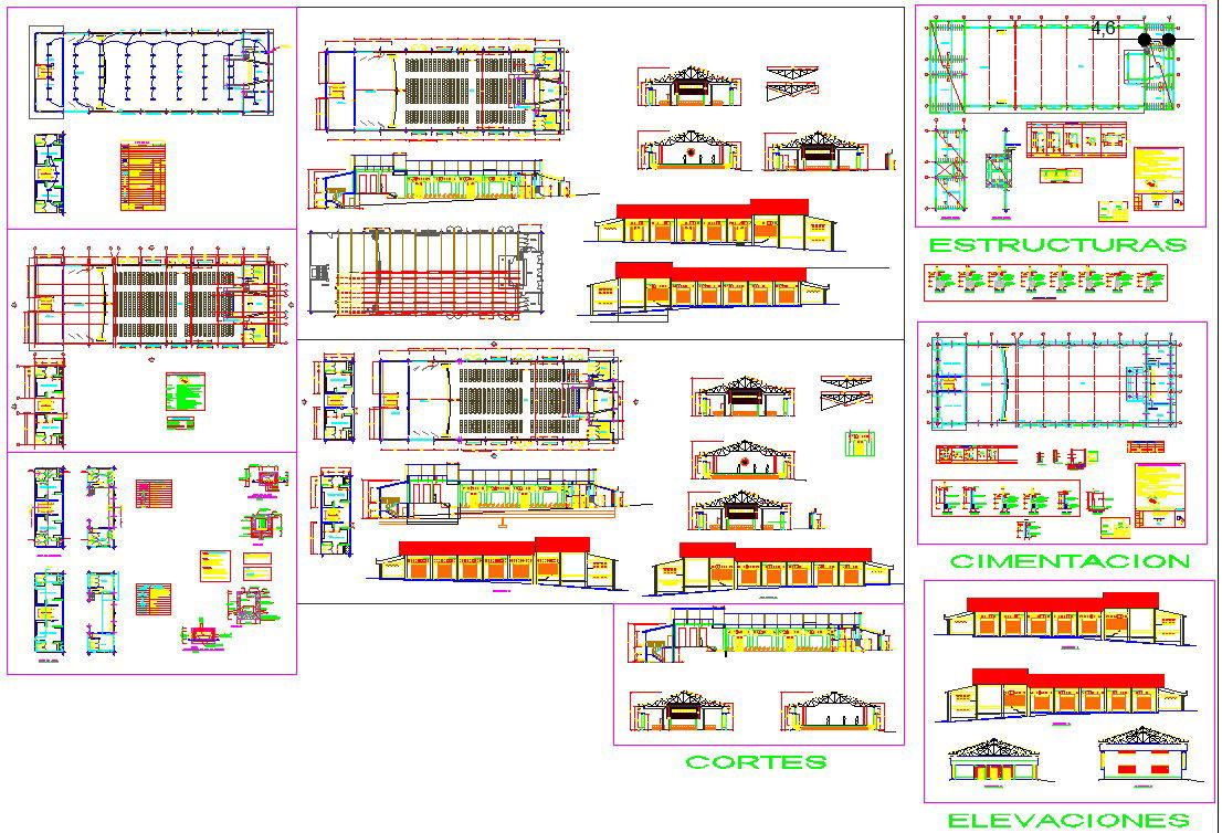 Theater architecture cad drawing 