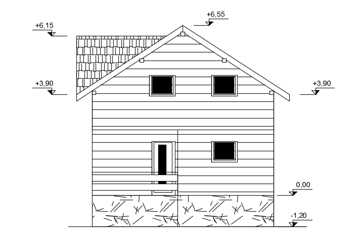 The back side 7x10m house building is given in this file