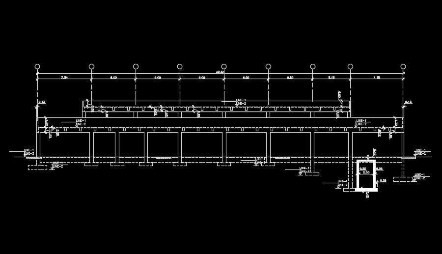 The back side section view of the 247x140m industrial building download now