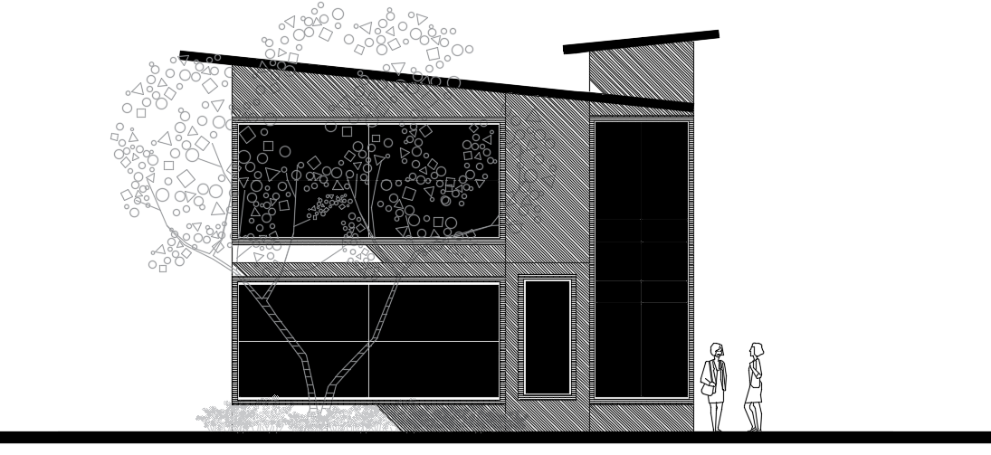 The back side view of the 10x9m houses building