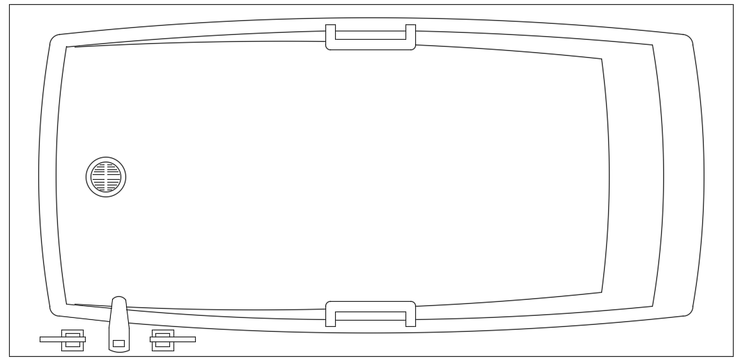 The bathtub top view CAD drawing is given in this file