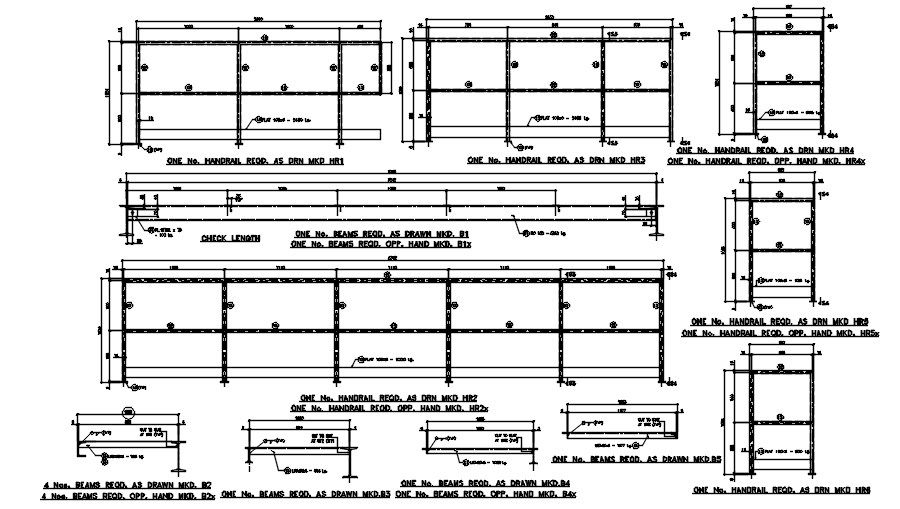 The beam handrail services detail stated in this AutoCAD drawing file. Download this 2d AutoCAD drawing file.