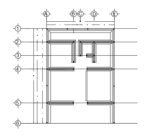 The beam layout of the 10x13m 2bhk house plan