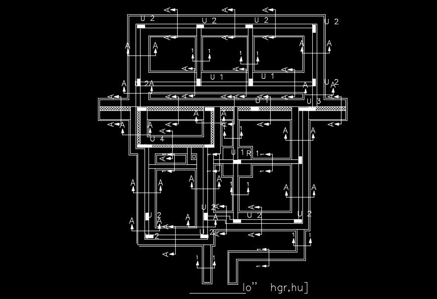 The beam layout of the 12x18m house plan