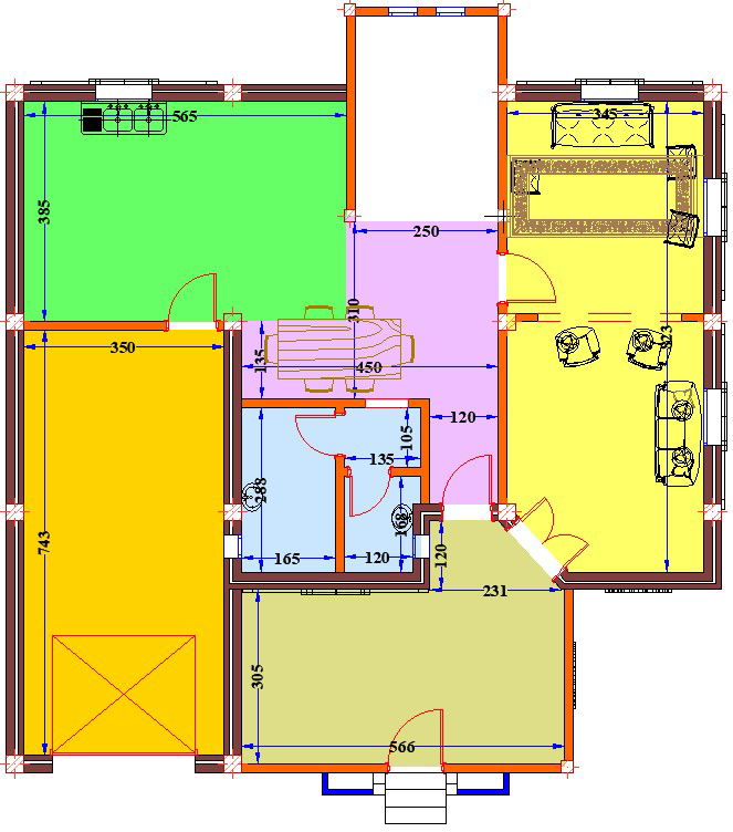 The beam layout of the 14x17m duplex first floor house plan CAD drawing