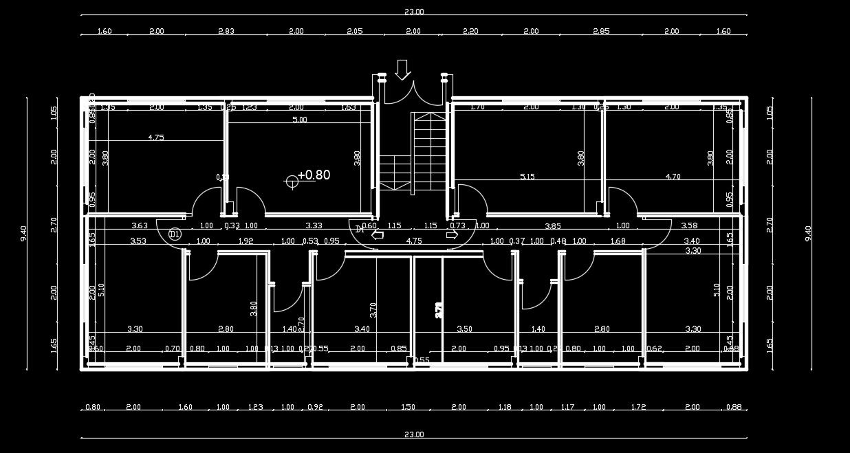 The beam layout of the 18x9m house plan