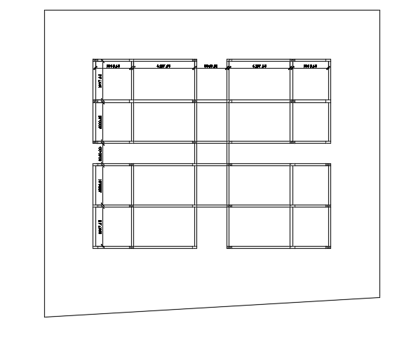 The beam layout of the 25x20m apartment house plan cad drawing