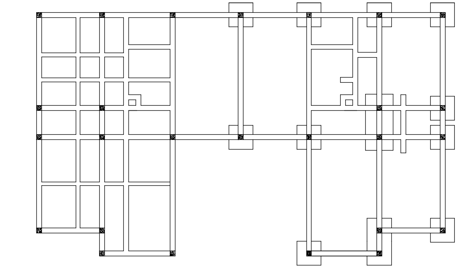 The beam layout of the 7x12m twin house plan
