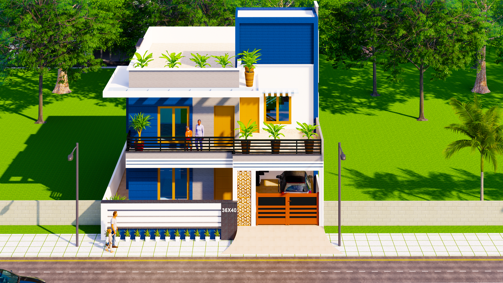 Stunning 3D House View Rendered in Revit Architectural File Format