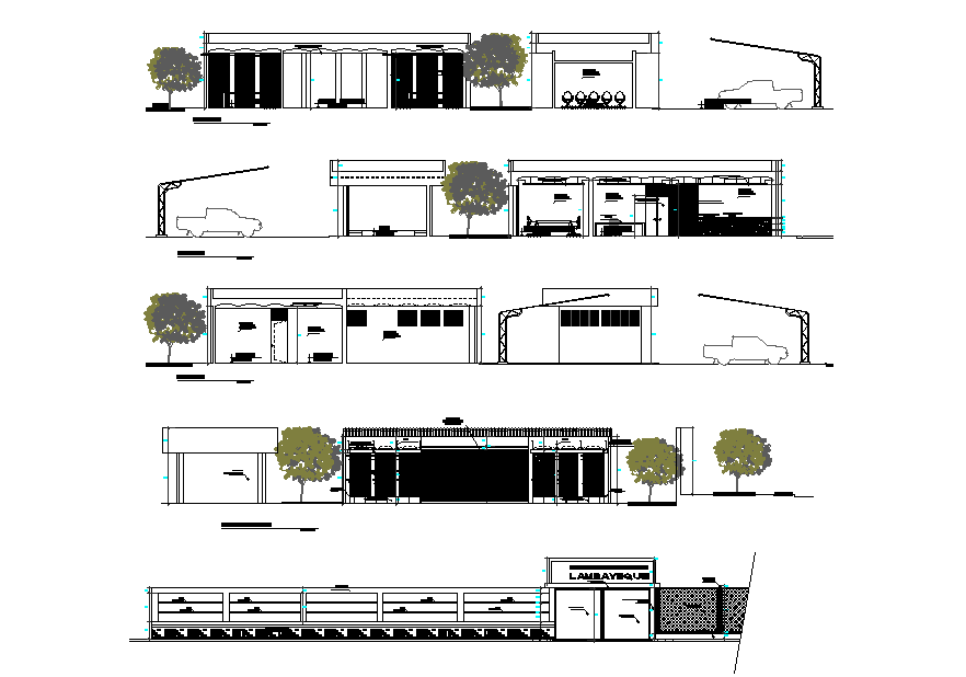 The bus stands zone plan defined in this AutoCAD drawing file. Download the AutoCAD file.