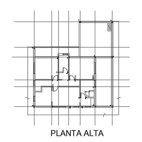 The column and beam layout of the 15x14m first floor house plan
