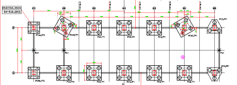 The column foundation typical section details are given in this AutoCAD DWG file.