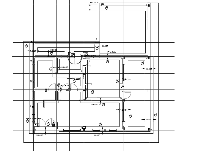 The column layout of the 15x13m architecture 3bhk ground floor house plan