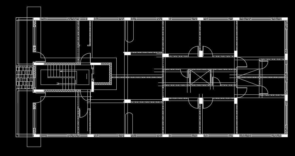 The column layout of the 27x12m twin house plan