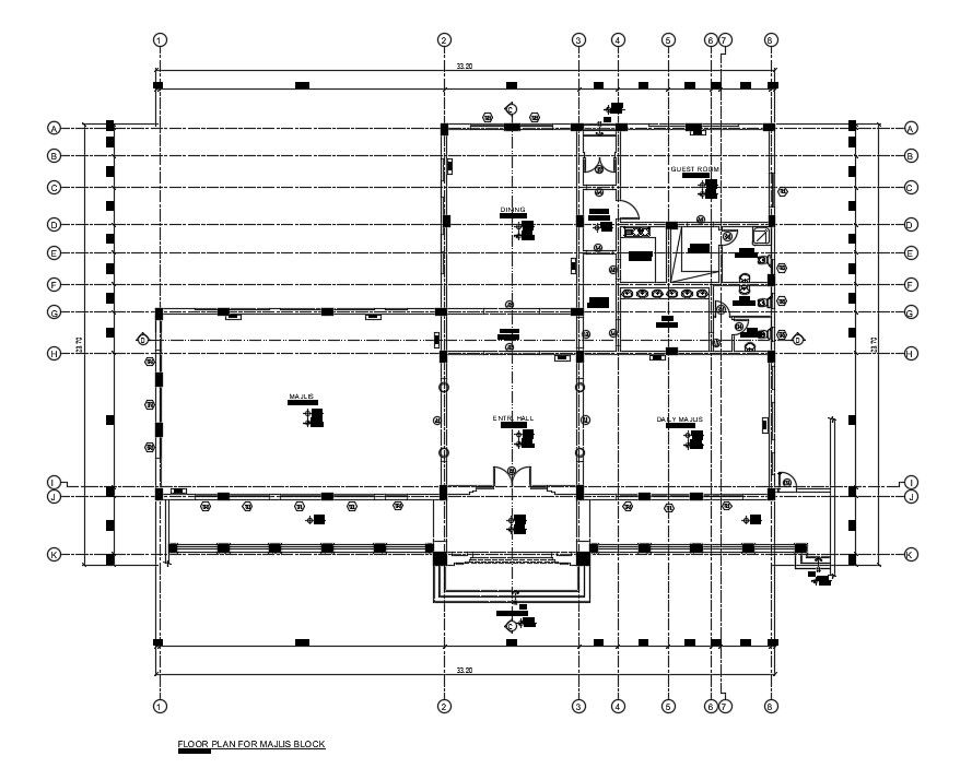 The column layout of the 31x37m commercial plan is given in this AutoCAD drawing file. Download now.