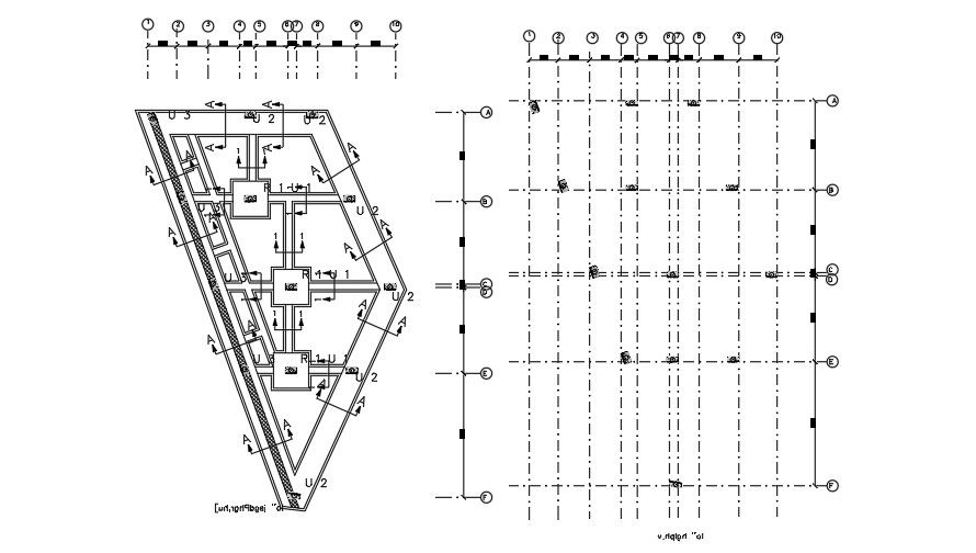 The column layout of the 9x18m storehouse plan
