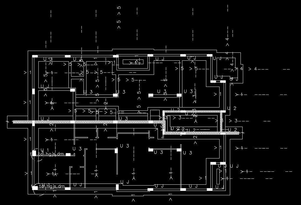 The column location detail of the 26x18m house plan
