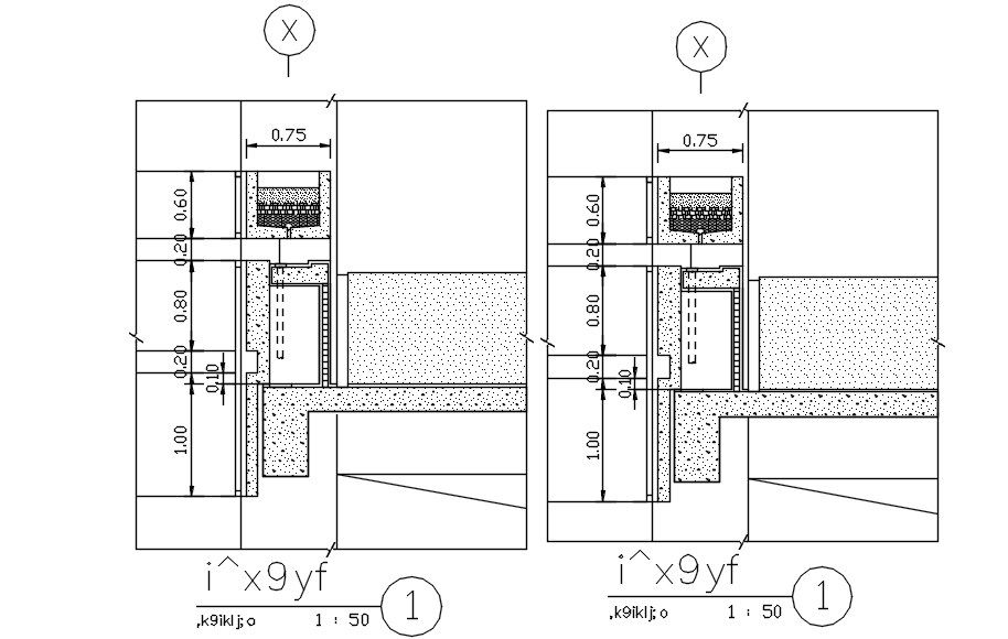 The concrete section details are given in this AutoCAD 2D DWG file. Download the free AutoCAD 2D DWG file.