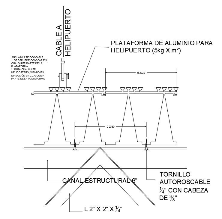 The construction detail of the 18x17m helipad is given in this AutoCAD drawing model. Download now.