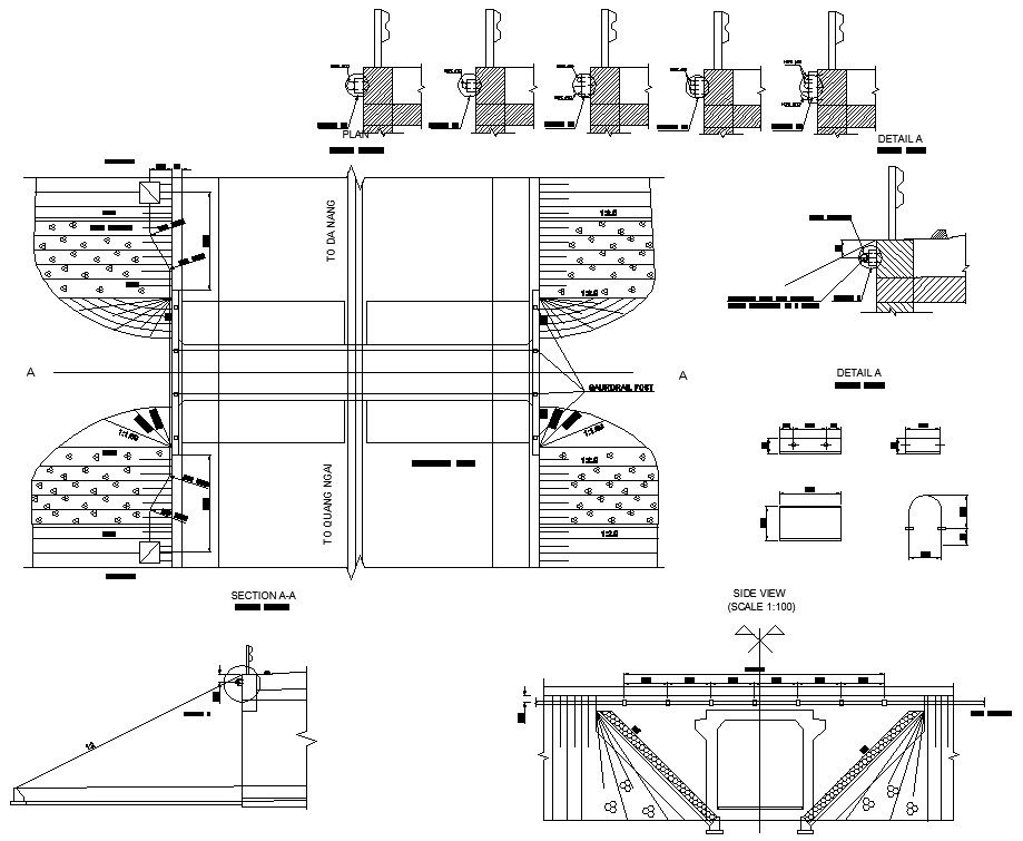 The cross-section of the bridge is available in this AutoCAD DWG 2D file.Download the AutoCAD DWG file.