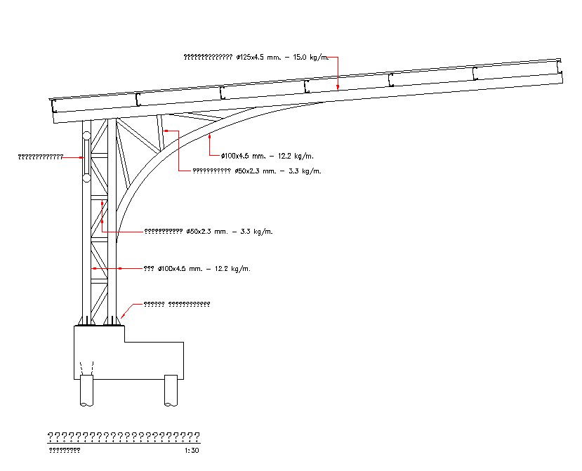 The curve angle steel section details are given in this AutoCAD DWG file. Download the 2D AutoCAD DWG file now.