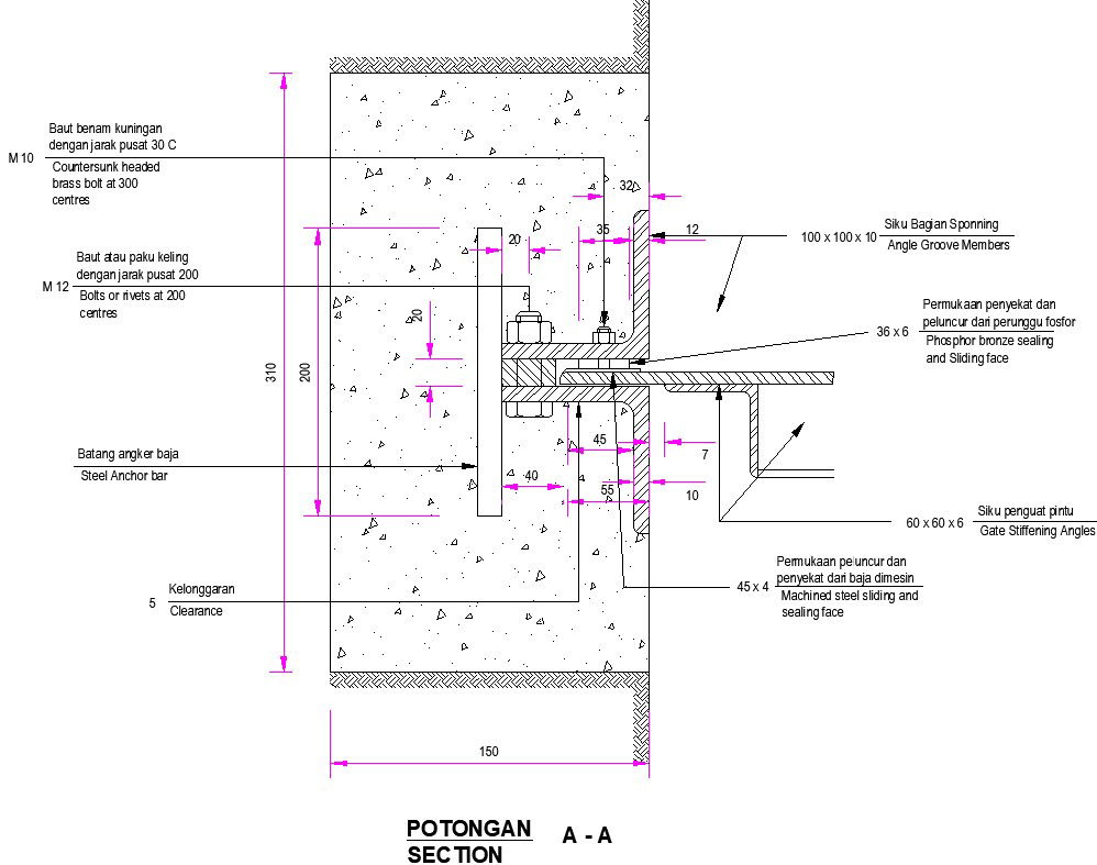 The detailed drawing of the territory door is given in this file
