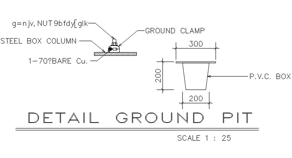 The detailed ground pit is provided in this 2D CAD DWG drawing. Download the AutoCAD 2D DWG file.
