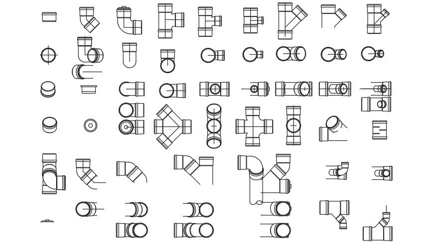 The different dimension of the sanitary pipe line drawing is given in this CAD file
